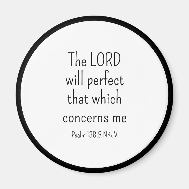 Simple Black and White Faith in God Bible Verse Magnet (Front)