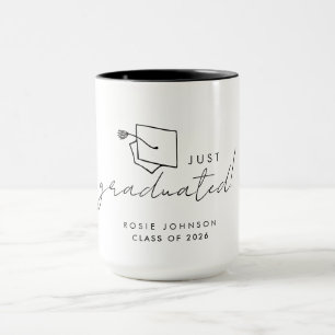 Simple Black and White Graduation Mug Gift