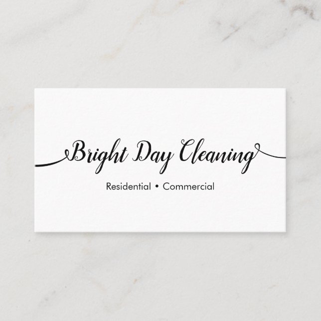Simple Black and White Hand Drawn Typography Business Card (Front)