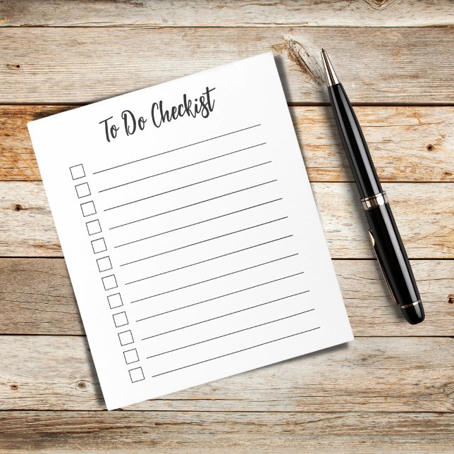 Simple Black And White Lined Checklist To Do List Notepad (Simple Black And White Lined Checklist To Do List Notepad)