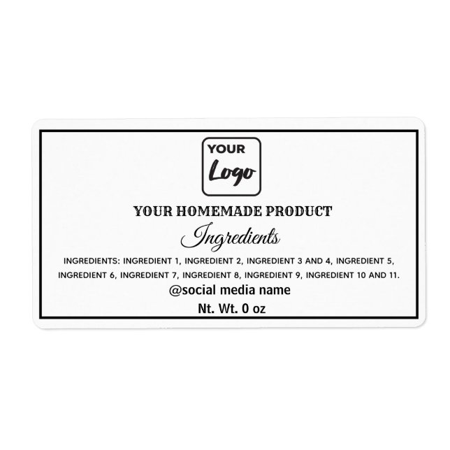 Simple black and white logo ingredients (Front)