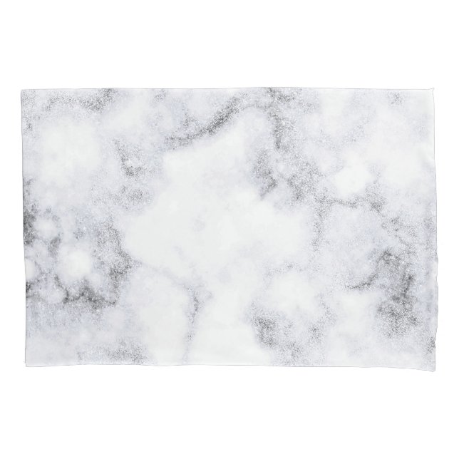Simple Black and White Marble Design | Pillowcase (Front-Left)