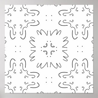 simple black and white minimal pattern poster