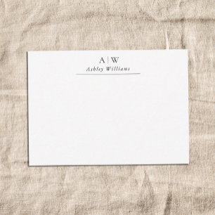 Simple Black and White Minimalist Monogram Card