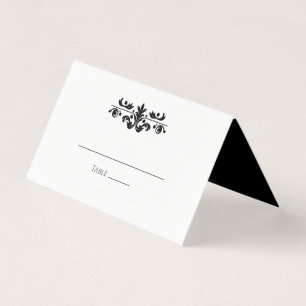 Simple Black and White Minimalist Place Card