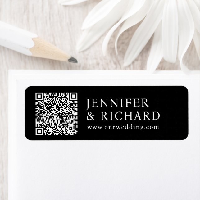Simple Black And White Minimalist Wedding QR Code (Insitu)