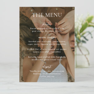 Simple Black and White Modern Photo Wedding Menu