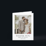 Simple Black and White Modern Photo Wedding Thank You Card<br><div class="desc">Modern wedding thank you card featuring a simple yet elegant design.</div>