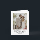 Simple Black and White Modern Photo Wedding Thank You Card<br><div class="desc">Modern wedding thank you card featuring a simple yet elegant design.</div>