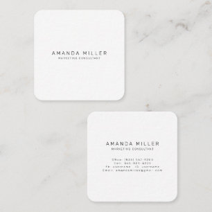 Simple Black and White Modern  Square Business Card