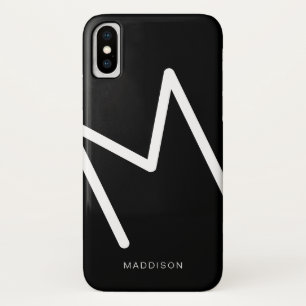 Simple Black and White Monogram Abstract Mate iPhone X Case
