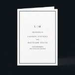 Simple Black and White Monogram Elegant Wedding Programme<br><div class="desc">Simple folded wedding program featuring a modern yet elegant design. The cover has your two initial monogram along with your wedding details. The inside has your wedding party on the left side and your order of ceremony on the right side. The backside has your personal thank you message. All design...</div>