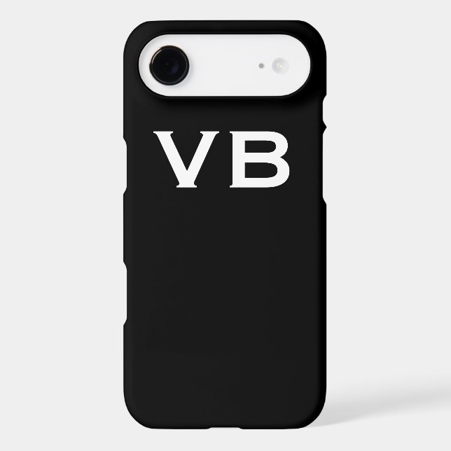 Simple Black and White Monogram Initials Case-Mate iPhone Case (Back)
