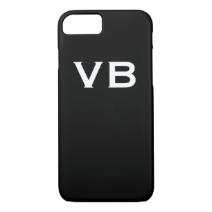 Simple Black and White Monogram Initials iPhone 8/7 Case