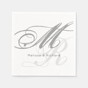 simple black-and-white monogram napkin