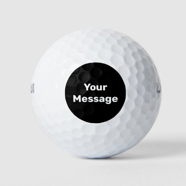 Simple Black and White Name Text Template Golf Balls (Front)