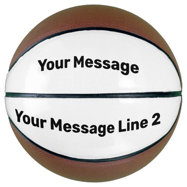 Simple Black and White Name Your Text Template Basketball (Front)
