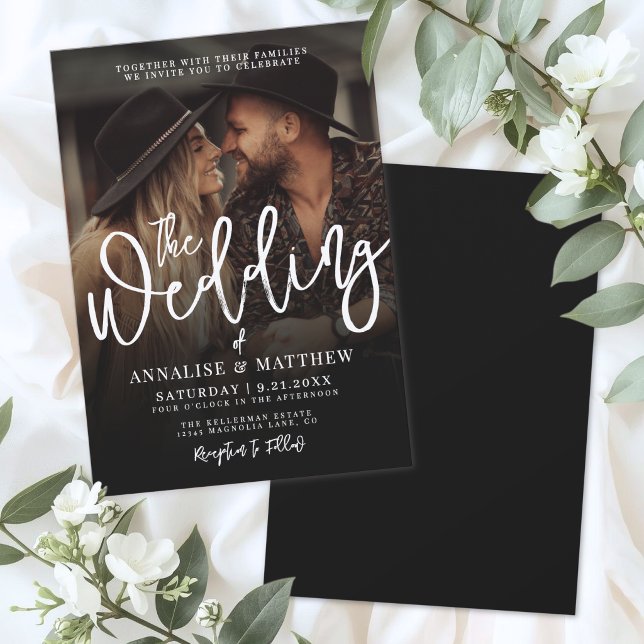 Simple Black And White Overlay Photo Invitation (Simple Black And White Overlay Photo Invitation)