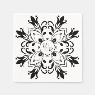 Simple Black and White Paper Napkin