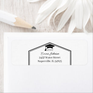 Simple Black And White Personalised Return Address