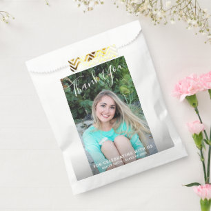 Simple Black and White Photo Modern Graduation Favour Bags