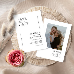 Simple Black and White Photo Save The Date