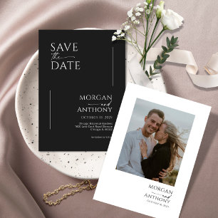 Simple Black and White Photo Save The Date