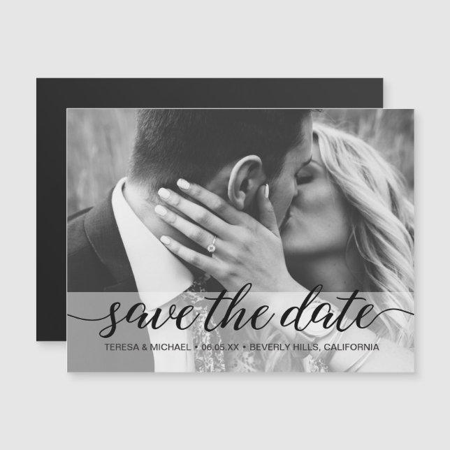 Simple Black and White Photo Save the date Wedding (Front/Back)