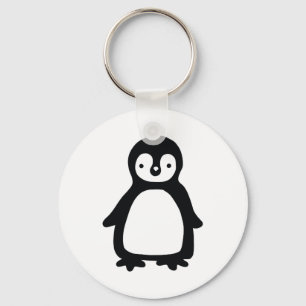 Simple black and white pinguin key ring