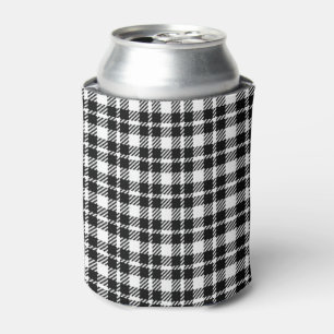 Simple black and white plaid gingham pattern can cooler