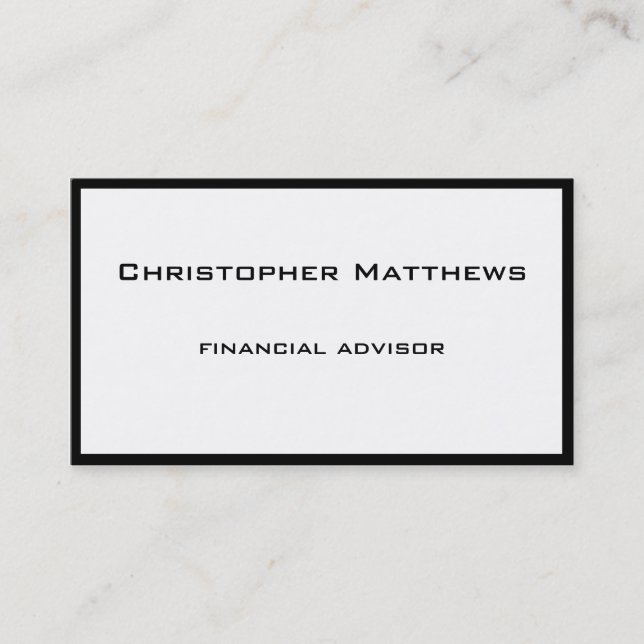 Simple Black and White Professional Business Card (Front)
