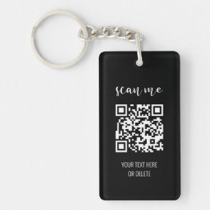 Simple Black and White QR Code Key Ring