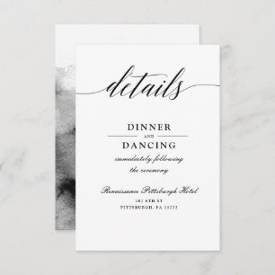 Simple Black and White Reception Card