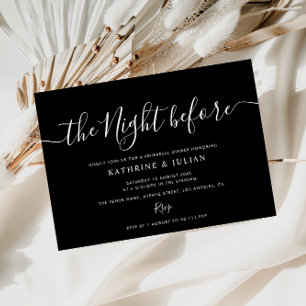 simple black and white rehearsal dinner invitation