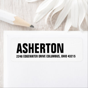 Simple black and white return address