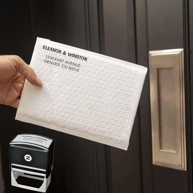 Simple Black and White  Return Address Self-inking Stamp (Creator Uploaded)