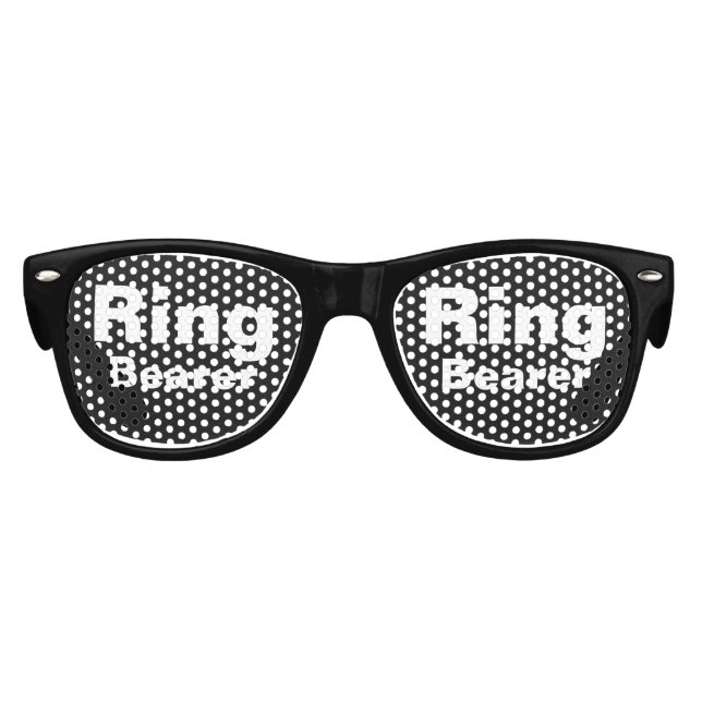 Simple Black and White Ring Bearer Text  Kids Sunglasses (Front)