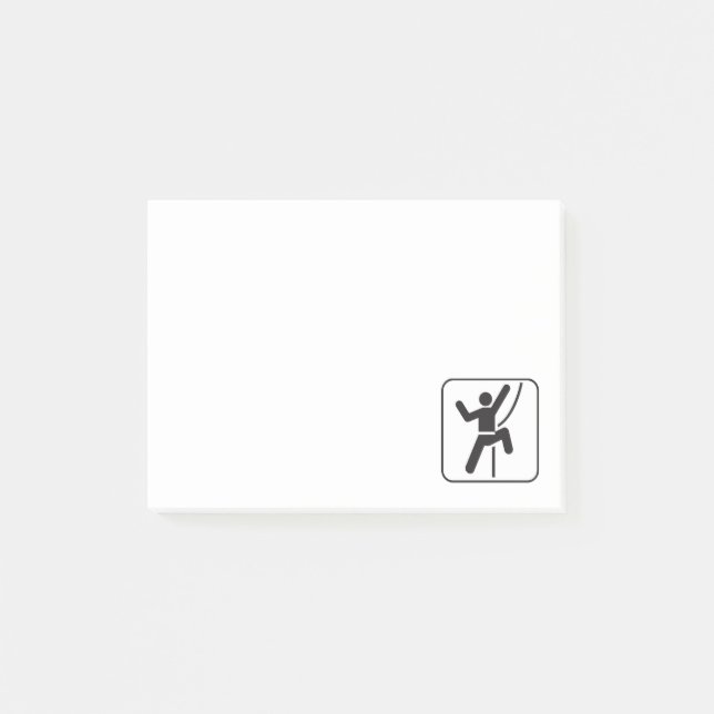 Simple Black and White Rock Climbing Icon Post-it Notes (Front)