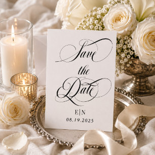 Simple Black and White Save The Date