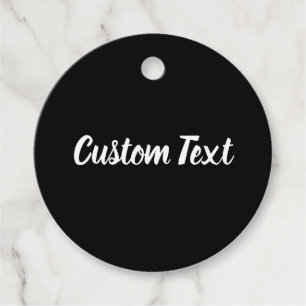 Simple Black and White Script Cursive Text Favour Tags