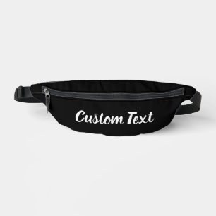 Simple Black and White Script Text Template Bum Bags
