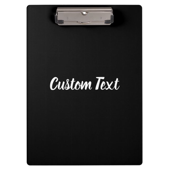 Simple Black and White Script Text Template Clipboard (Front)