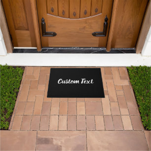 Simple Black and White Script Text Template  Doormat