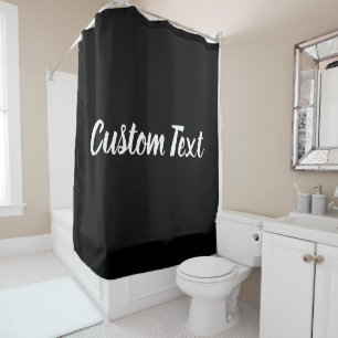 Simple Black and White Script Text Template Shower Curtain