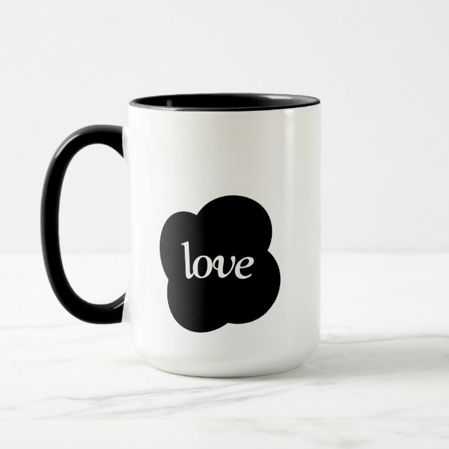 Simple black and white scripture Two-Tone mug  (Left)