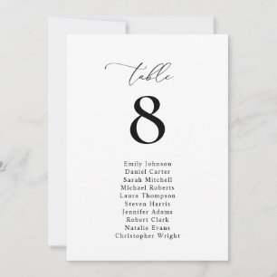 Simple black and white Seating Chart