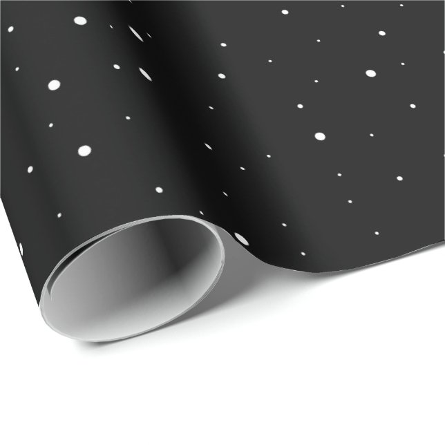Simple Black and White Snowflake Pattern Wrapping Paper (Roll Corner)