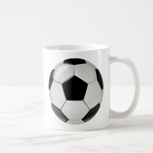 Simple Black and White Soccer Ball Mug