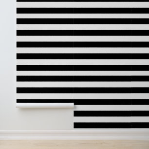 Simple Black and White Stripes Pattern Wallpaper