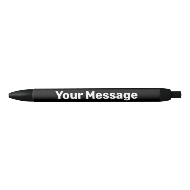 Simple Black and White Text Name Template Black Ink Pen (Front)